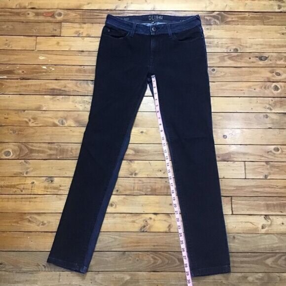 DL1961 Amanda Oklahoma style jeans Skinny leg high rise black dark blue size 29 - Picture 13 of 14